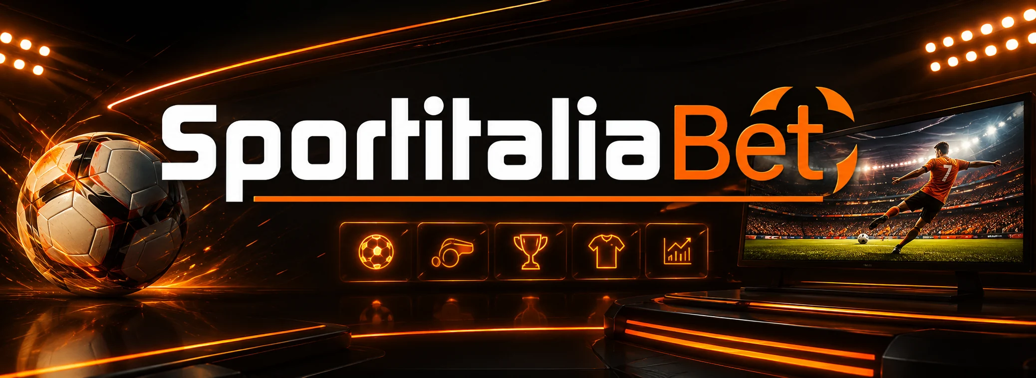 Banner SportitaliaBet Casino con il bonus di benvenuto fino a 1.250 € e il pallone segmentato del marchio